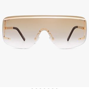 Oversized Shield Sunglasses - Unisex Rimless Flat Top One Piece Sunglasses